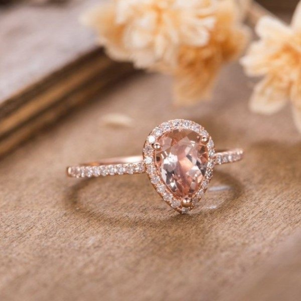 Rose Gold Pear Shaped Ring